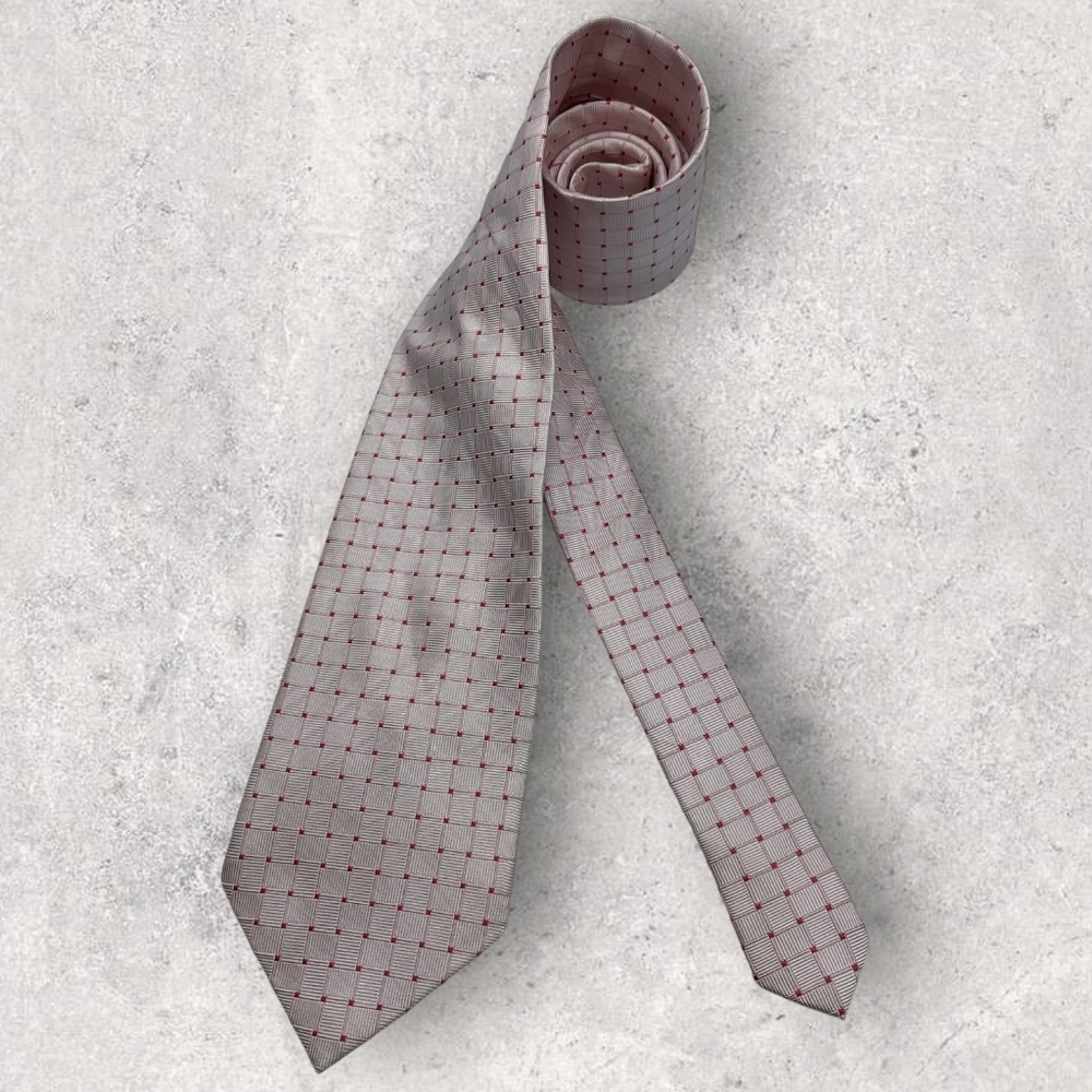 TIE RACK Pink Geometric Silk LUXURY Tie